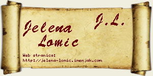 Jelena Lomić vizit kartica